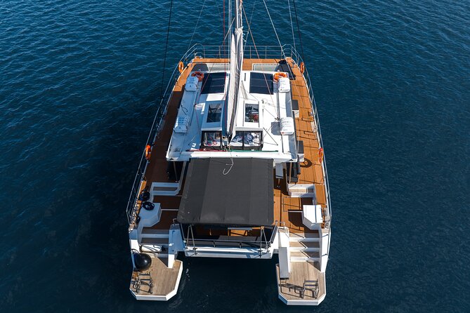 Comfort Max Catamaran Caldera Cruise with BBQ and Drinks - Getting To Ammoudi Bay and Boarding the Catamaran