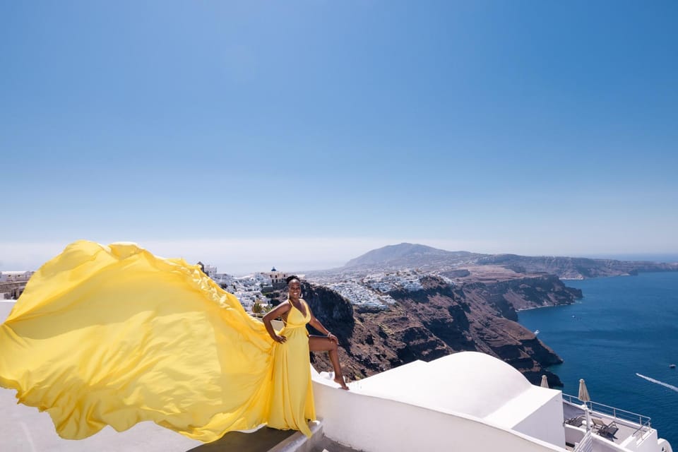 Flying dress Photoshoot in Santorini with Hotel Pickup - Pickup to Photoshoot: The Real Rhythm of the Day