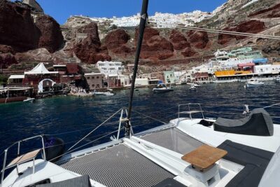 Half-Day Tailor-made Private Catamaran Cruise in Santorini - From Fira to Red Beach: the photo stop that sets the tone