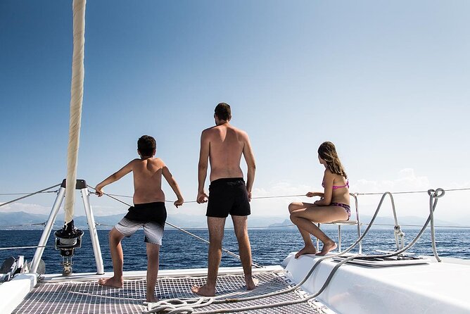 Luxury Santorini Catamaran Cruise: Lunch, BBQ, Drinks, Transfers - Volcano hot springs in the caldera: sulfur water, warm break in the middle