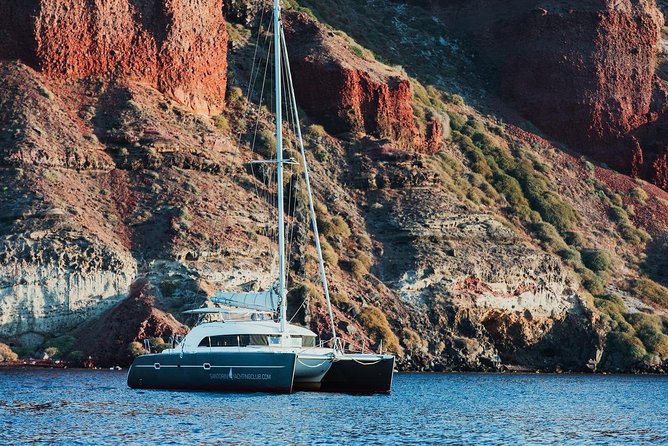Private Beautiful Day or Romantic Sunset Cruise with Meal and Drinks - Private Santorini catamaran: what you’re paying for