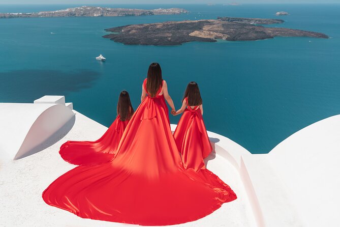 Private Flying Dress Photoshoot in Santorini - Price and value: $784.42 per group can be great or awkward