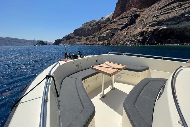 Private Full-Day Motor Yacht Cruise with Meal, Open Bar+Transfers - Thirasia snorkeling and the Oia sunset sail-by option