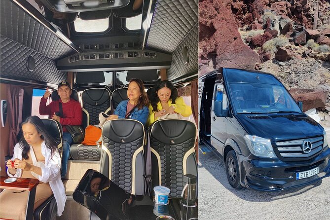 Private Transfer from-to Santorini airport to-from anywhere in Santorini Island - Heading to the airport: the same minivan, less running around