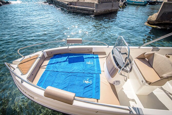 Rent a Boat in Santorini with Free License - Price and value: $302.34 per group for up to 5