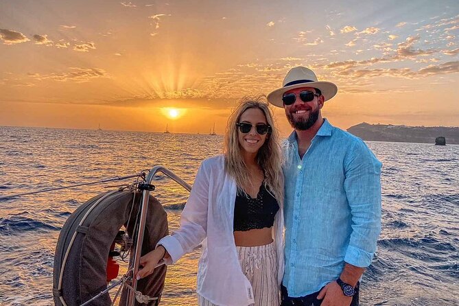 Santorini Catamaran Cruise with Greek Meal, Open-Bar and Sunset - What the small-group setup feels like on the deck