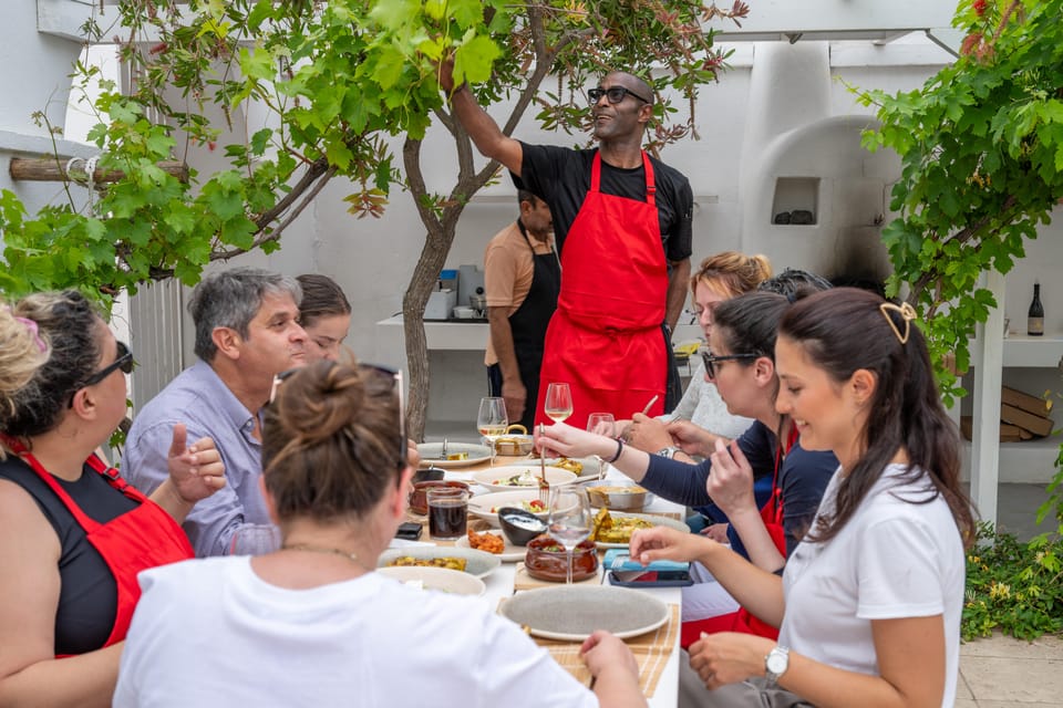 Santorini: Cooking Class with Lunch and Wine Tasting - Logistics in Kamari: transfers, meeting point, and timing