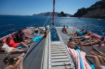 Santorini: Dream Catcher 5-hour Sailing Trip in the Caldera - Sailing Past Akrotiri, Red and White Beaches, and the Indian Head Landmarks