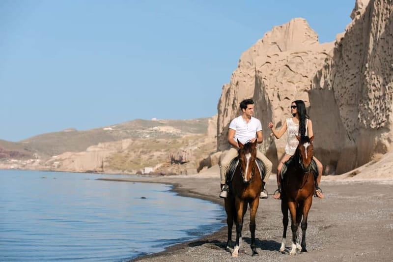Santorini: Horseback Riding on the Black Sandy Eros Beach - Volcanic canyons and the Minoan eruption story under your hooves