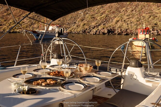 Santorini Private Daytime Sailing Cruise with Meal, Drinks &Transfer included - Thirasia Bay Swim Time: The Best Kind of Break in a 5-Hour Sail