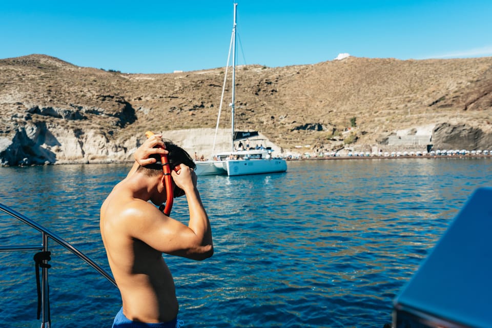 Santorini: Sailing Catamaran Cruise with BBQ and Drinks - Palea Kameni and the Volcano: Swimming Where the Caldera Itself Speaks