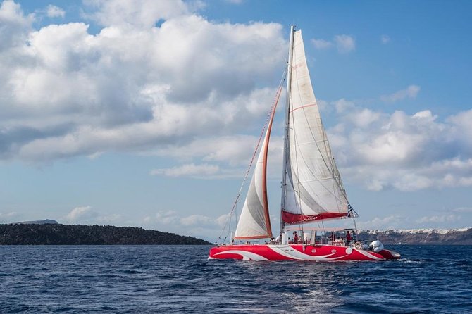 Santorini Sailing Dream Catcher with BBQ Lunch and Drinks - On-board BBQ, drinks, and the social vibe on a catamaran