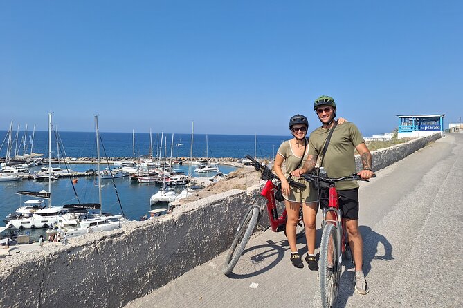 Santorini Small Group Guided E-bike Tour & Local Tomato Museum - Akrotiri’s Venetian Castle viewpoint: the caldera moment you came for
