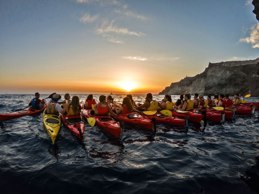 Santorini: Sunset Sea Kayak with Light Dinner - From Pickup to Mesa Pigadia: Getting in Position for Sunset