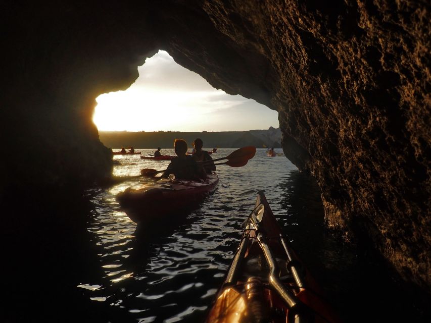 Santorini: Sunset Sea Kayak with Light Dinner - Back West Through Sea Cave Country: Rock Formations Up Close