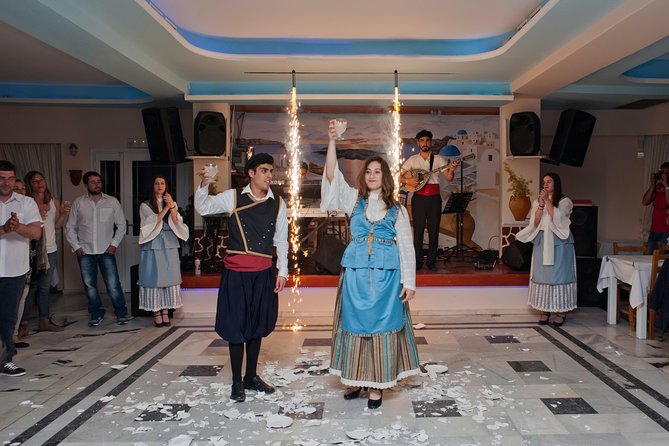 Traditional Greek Night live Music & Dinner Show in Santorini - The show: live bouzouki energy, folk dances, and plate smashing